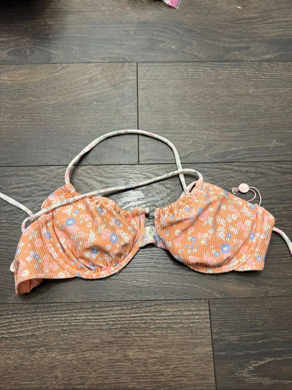 Power 2 the Flower Women’s Small Altar’d State Floral Peach Swim Top